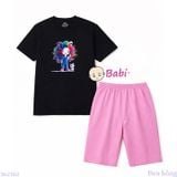  Bộ Bé Gái Tay Ngắn Quần Lửng Bé Tóc Màu M2(20-55kg) 