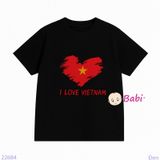  Áo Thun Gia Đình CHữ I Love Việt Nam (26-72kg) 