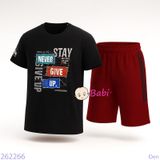  Bộ Tay Ngắn Quần Lửng In Chữ Never (30-60kg) 