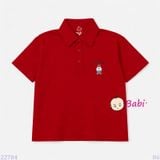  Áo Thun Cổ Trụ Bé Trai Bé Gái Tay Ngắn Hình Gấu (30-75kg) 