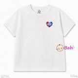  Áo Thun Tay Ngắn Cotton Bé Trai Bé Gái Hình Tim (33-70kg) 