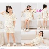  (vàng) Set Bộ Pyjama Mẹ Bé Tay Ngắn Quần Đùi (30-58kg) 