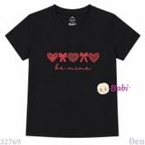  (H2) Áo Thun Trơn Baby Tee Mẹ Và Bé In Tim Nơ (30-68Kg) 