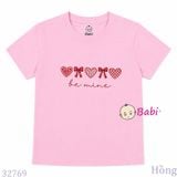 (H2) Áo Thun Trơn Baby Tee Mẹ Và Bé In Tim Nơ (30-68Kg) 