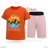  Bộ Tay Ngắn Quần Lửng In Chữ BEACH (30-47kg) 