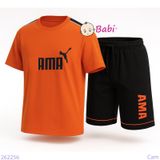  Bộ Tay Ngắn Quần Lửng  Bé Trai In Chữ Đơn Giản (23-53kg) 