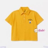  Áo Thun Cổ Trụ Bé Trai Bé Gái Tay Ngắn Hình Gấu (30-75kg) 