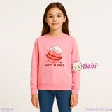  Áo Thun Cổ Tròn Cho Bé Gái Tay Dài Họa Tiết Xinh Xắn (6 - 15 tuổi) 