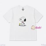  (H1)Áo Thun Cotton Tay Ngắn Bé Trai In Snoo.py (35-70kg) 