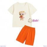  Bộ Bé Gái Quần Lửng In Họa Tiết Dễ Thương (23-56kg) 