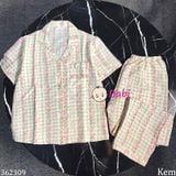  Bộ Pijama Tay Ngắn Quần Dài Hoa M1 (25-58kg) 