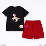  Bộ Bé Gái Tay Ngắn Quần Đùi Hình Chú Ngựa (24-52kg) 