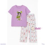  Bộ Tay Ngắn Quần Suông Dài Bé Gái Tóc Bím (20-72kg) 