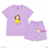  Bộ Thun Mát Bé Gái In Hình Mèo Mùa Hè Size 20-55kg 