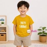  (H5) Áo Thun Bé Trai Bé Gái Cotton In Chữ Shun Shine Mặc Mát Mùa Hè (33-70Kg) 