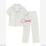  Bộ Pijama Tay Ngắn Quần Dài Họa Tiết Gấu (25-58kg) 