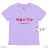  (H2) Áo Thun Trơn Baby Tee Mẹ Và Bé In Tim Nơ (30-68Kg) 