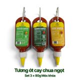  Set 3 chai tương ớt ít cay ngon nhiều Love & Spice ba cấp độ - SAIGON SAUCE + HANOI SAUCE + HUE SAUCE chai 80g x 3 