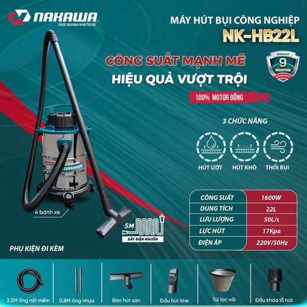 Máy hút bụi công nghiệp NAKAWA NK-HB22L