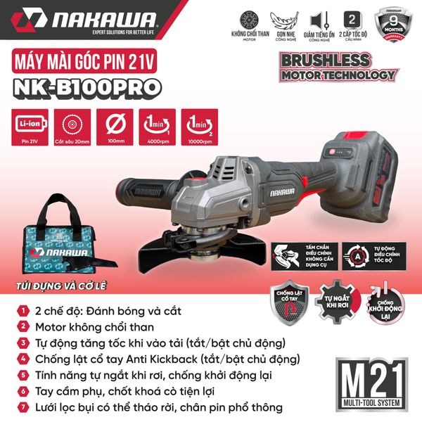 Máy mài góc pin NAKAWA NK-B100PRO
