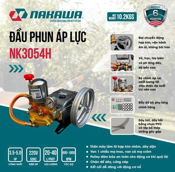 Đầu phun áp lực NAKAWA NK3054H