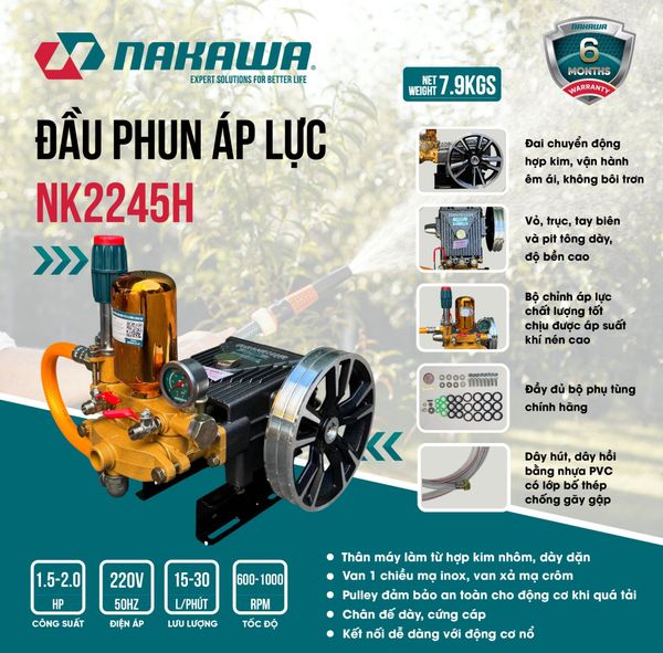 Đầu phun áp lực NAKAWA NK2245H