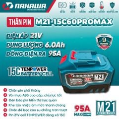 Pin 21V 6.0Ah NAKAWA M21-15C60PROMAX