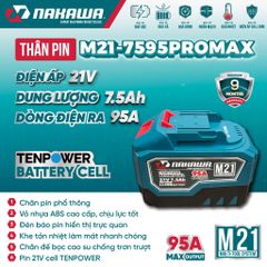Pin 21V 7.5Ah NAKAWA M21-7595PROMAX