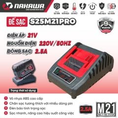 Sạc pin 21V NAKAWA S25M21PRO