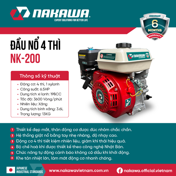 Đầu nổ 4 thì NAKAWA NK-200