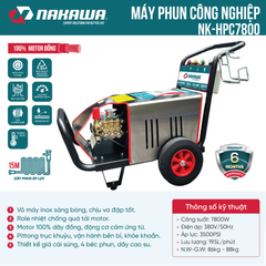 Máy phun áp lực cao công nghiệp Nakawa NK-HPC7800