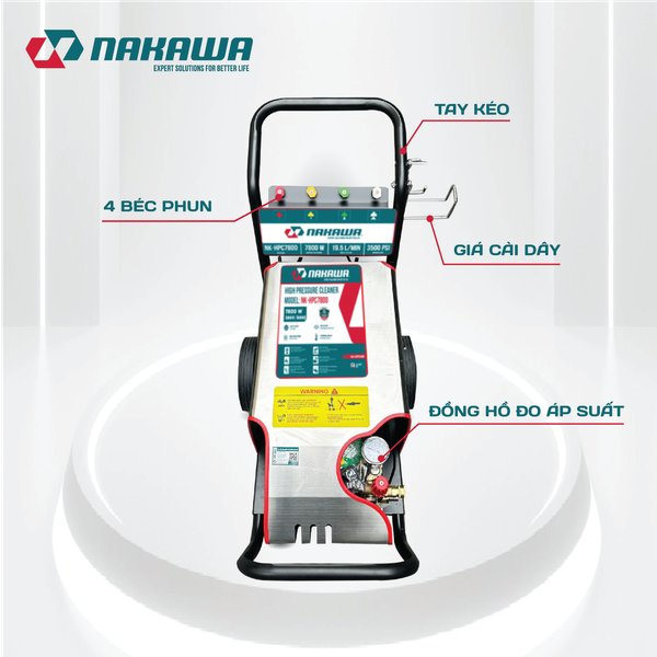 Máy phun áp lực cao công nghiệp Nakawa NK-HPC7800