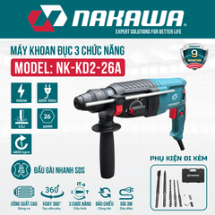 Máy khoan đục 3 chức năng NAKAWA NK-KD2-26A