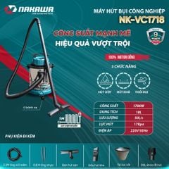 Máy hút bụi công nghiệp NAKAWA NK-VC1718