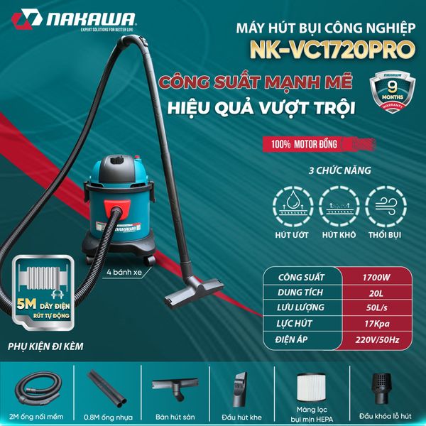 Máy hút bụi công nghiệp NAKAWA NK-VC1720PRO