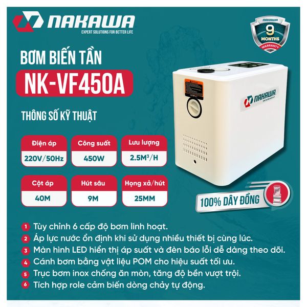 Máy bơm biến tần NK-VF450A