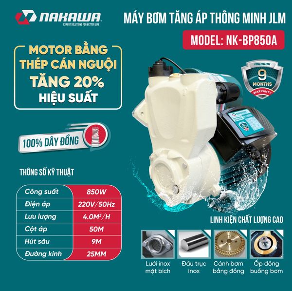 Máy bơm tăng áp thông minh NK-BP850A
