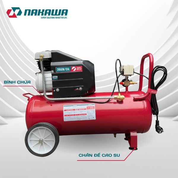 Máy Nén Khí đầu liền 2 tụ NAKAWA NK55PRO