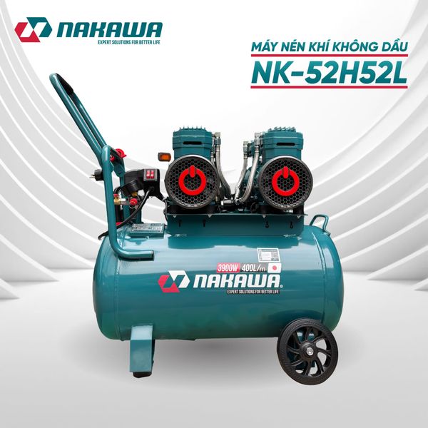 Máy nén khí không dầu, tốc nhanh, siêu êm NK-52H52L - 52 lít