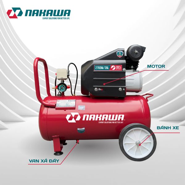 Máy Nén Khí đầu liền 2 tụ NAKAWA NK35PRO