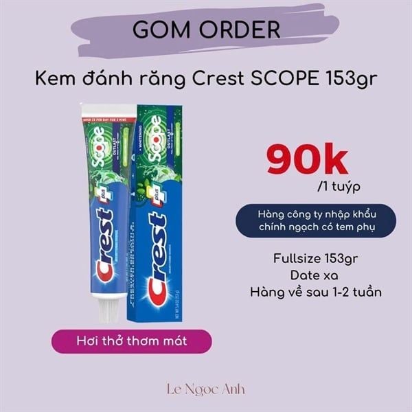  [Hàng Công Ty] CREST Kem Đánh Răng 153gr 