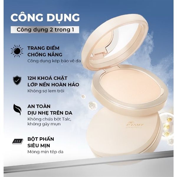  PRAMY Succreen Pressed Powder SPF40 pa+++Phấn Phủ Nén 