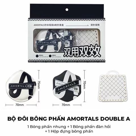  [Hàng Công Ty] AMORTALS Set 2 Mút Đen + Hộp Đựng 