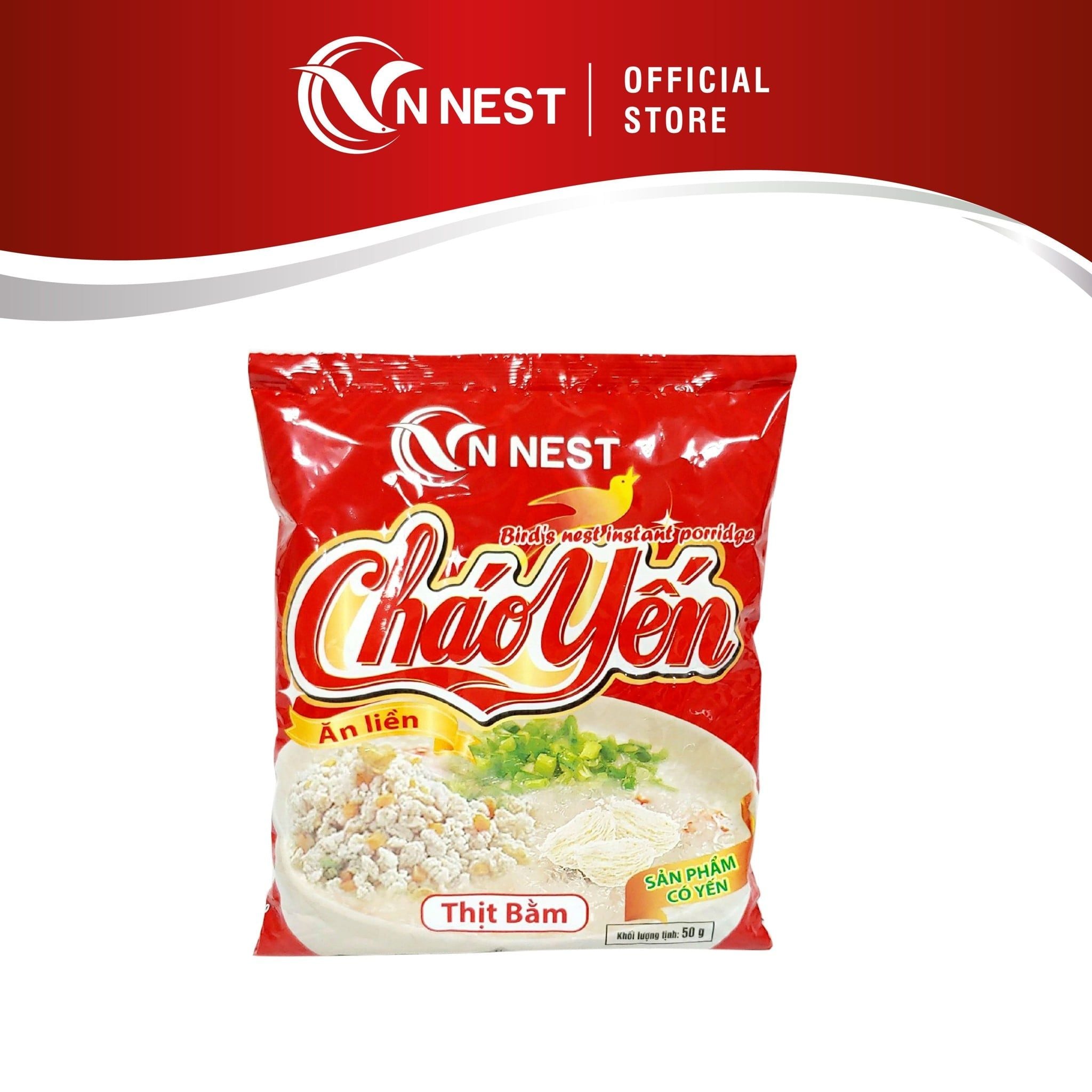 YẾN VN NEST - Cháo Tổ Yến  Vị Thịt Bằm - Thùng 30 gói tặng 6 gói 