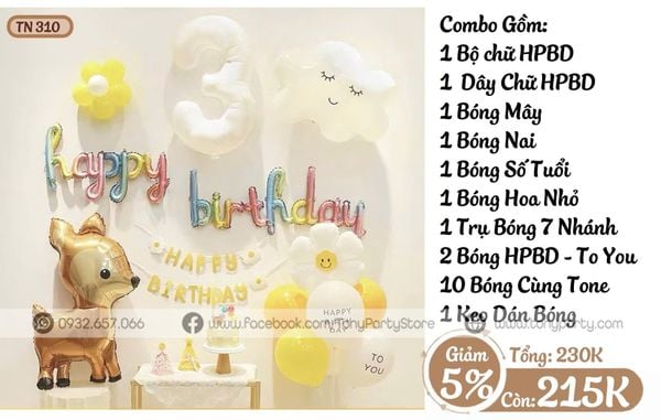  Set Trang Trí Sinh Nhật TN 310 