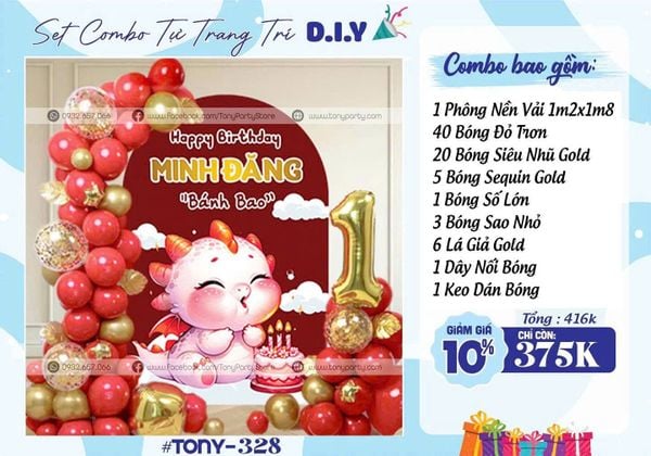  Combo Trang Trí Sinh Nhật Bé 328 