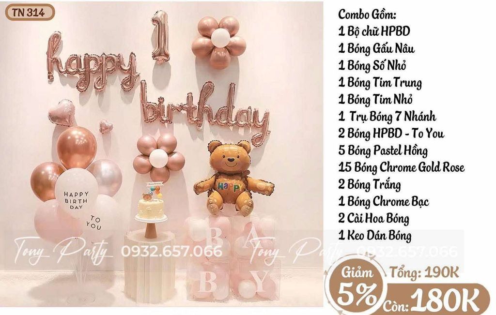  Set trang trí sinh nhật TN314 