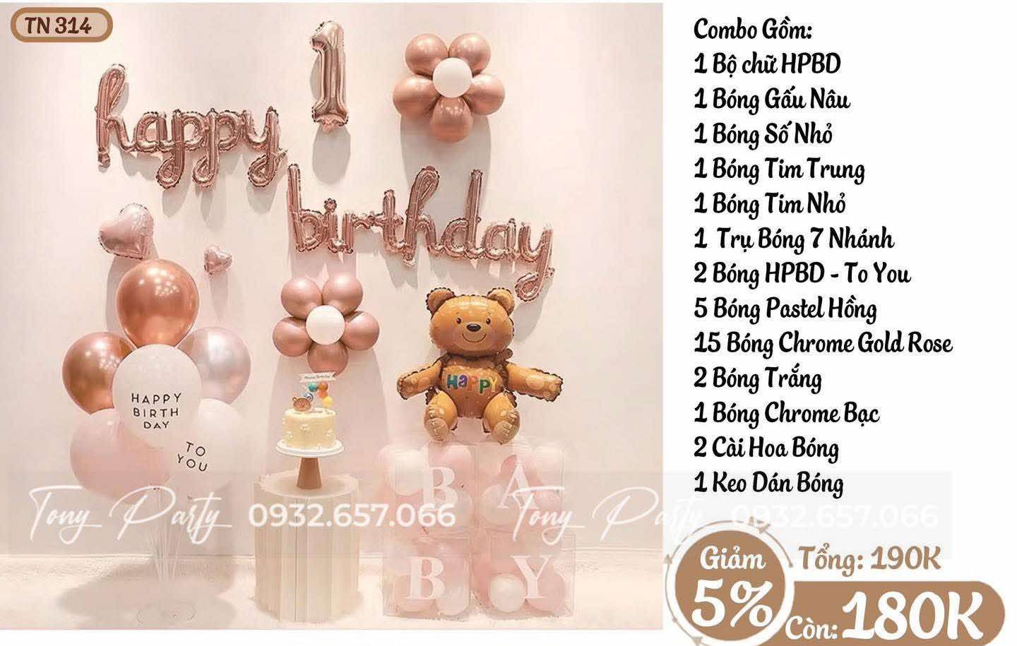  Set trang trí sinh nhật TN314 