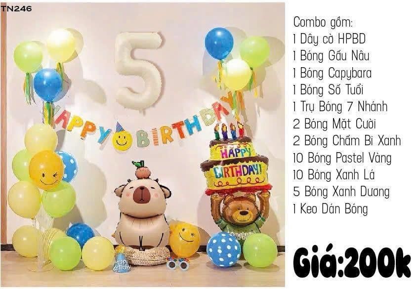  Set Trang Trí Sinh Nhật Capybara TN 246 