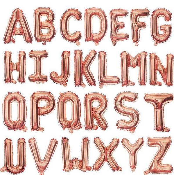  Bóng Chữ Cái Rose Gold 